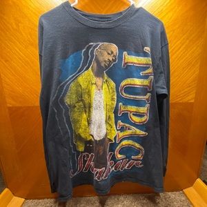 Rare Tupac Shakur 2Pac Mens Large Long Sleeve Shirt Retro Graphic Vintage